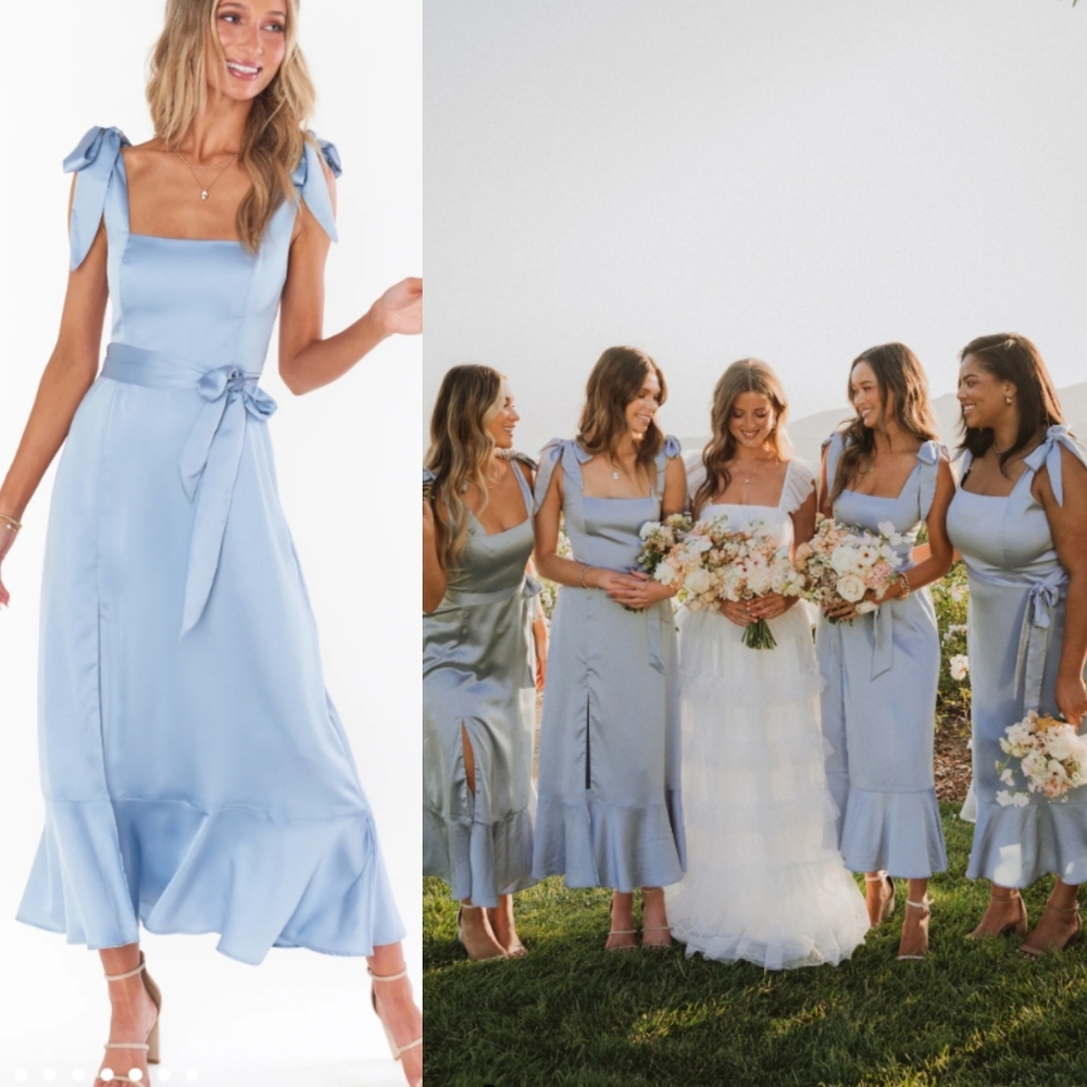 NWOT Show Me Your Mumu Claire Midi Dress Women's Small Blue Dress